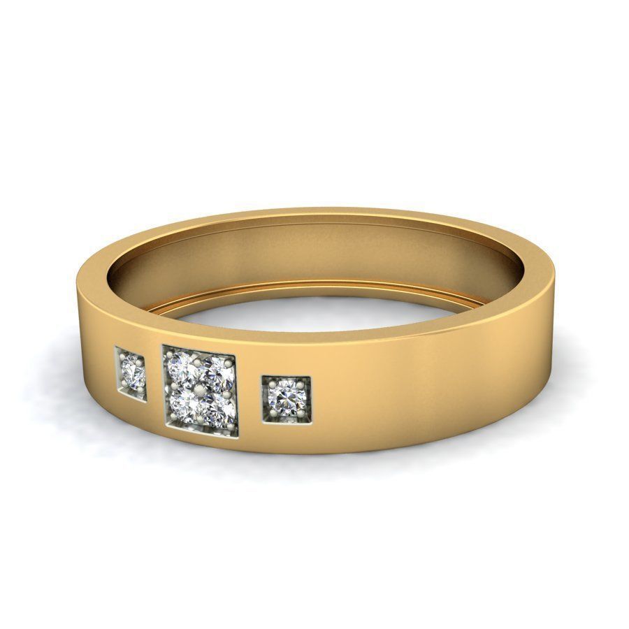 Distinctive Matte Finish Princess Cut Diamond Men Wedding Band 3D print model_5
