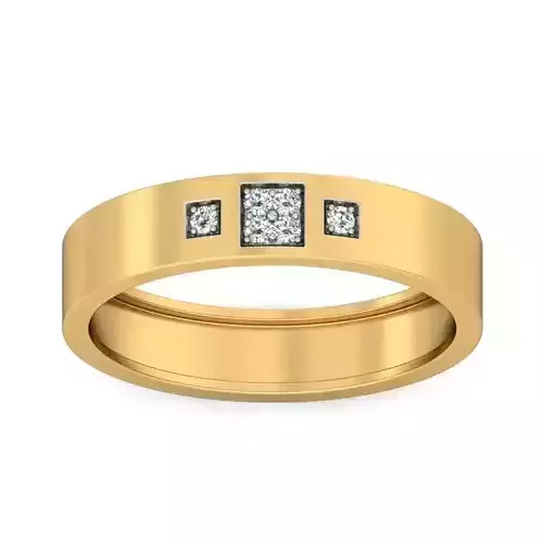 Distinctive Matte Finish Princess Cut Diamond Men Wedding Band 3D print model