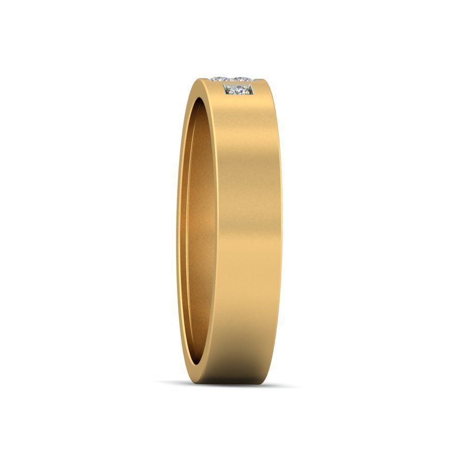 Distinctive Matte Finish Princess Cut Diamond Men Wedding Band 3D print model_4