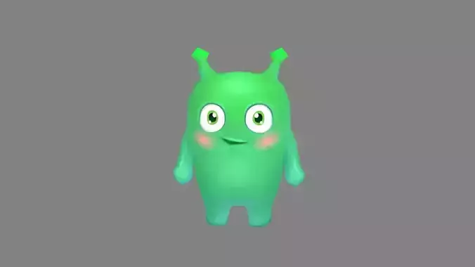 Cartoon Alien - green mascot