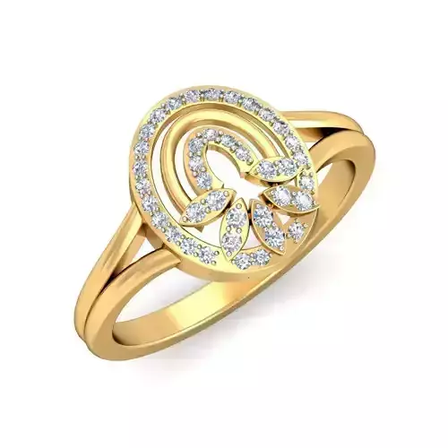 Modern Gold Plated Sterling Silver Ring with Unique Design