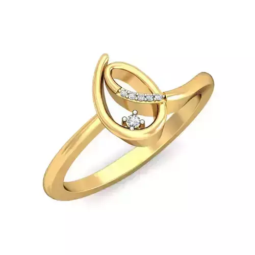 Gold Diamond Ring with Unique Knot Design