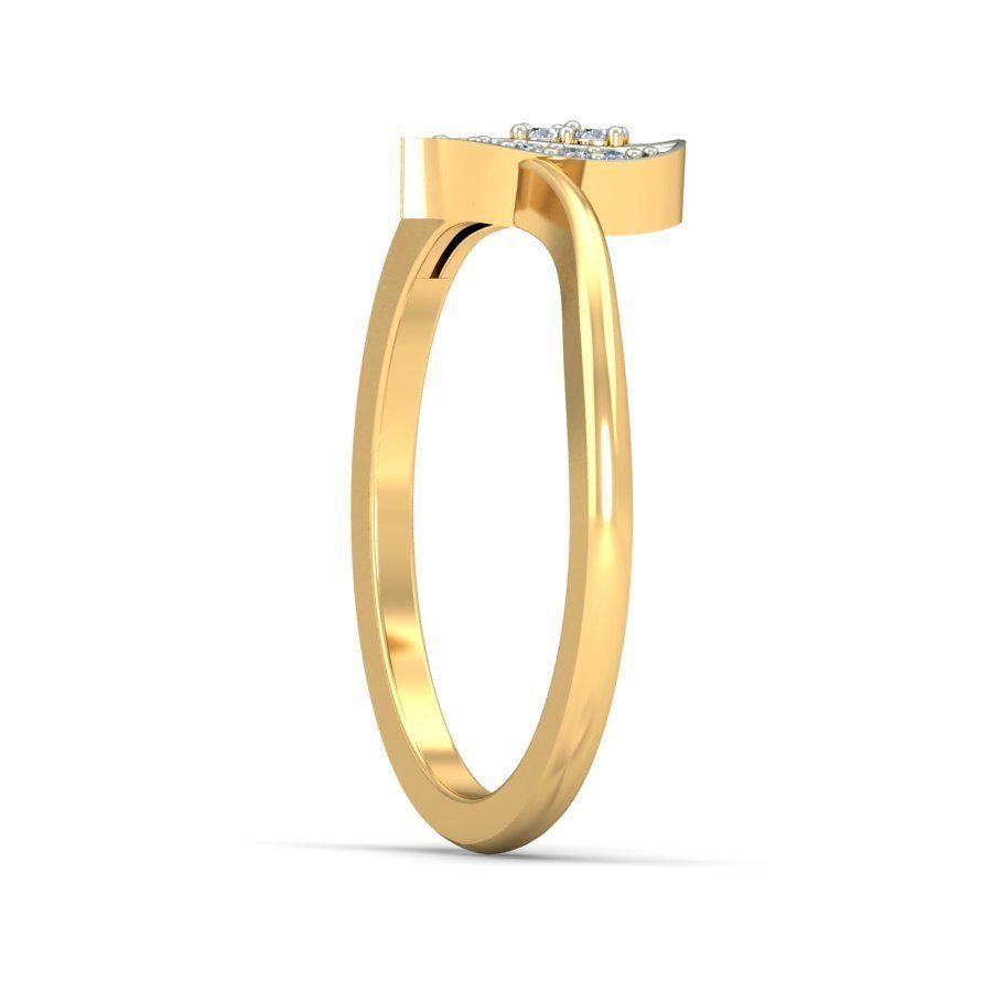 Elegant Gold Diamond Ring for Women 3D print model_3