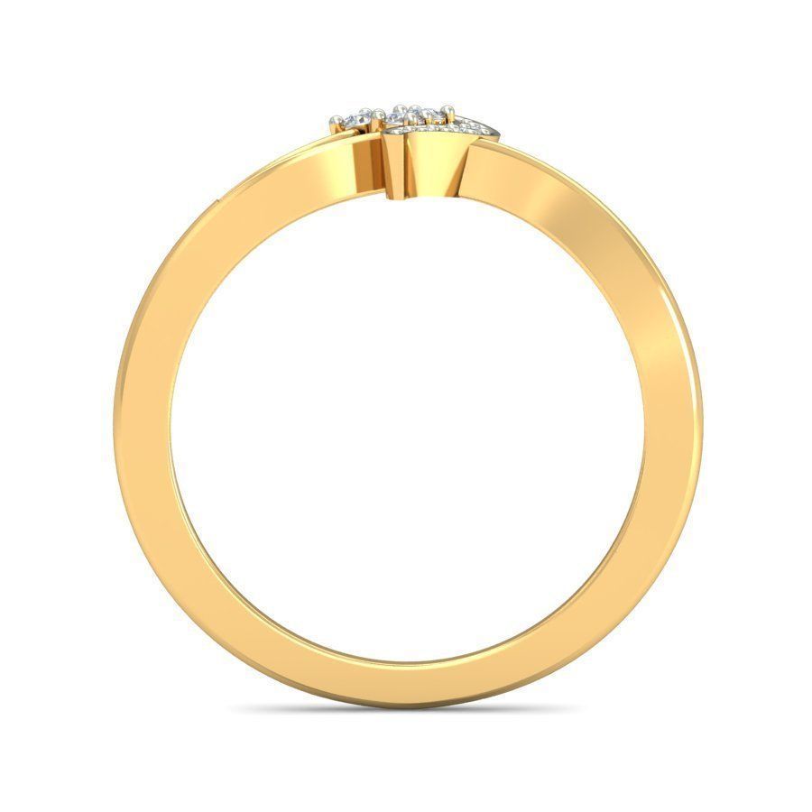 Elegant Gold Diamond Ring for Women 3D print model_1