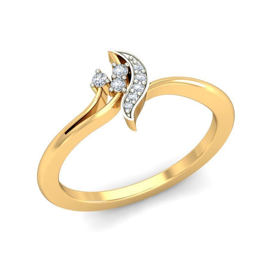 Elegant Gold Diamond Ring for Women 3D print model_2