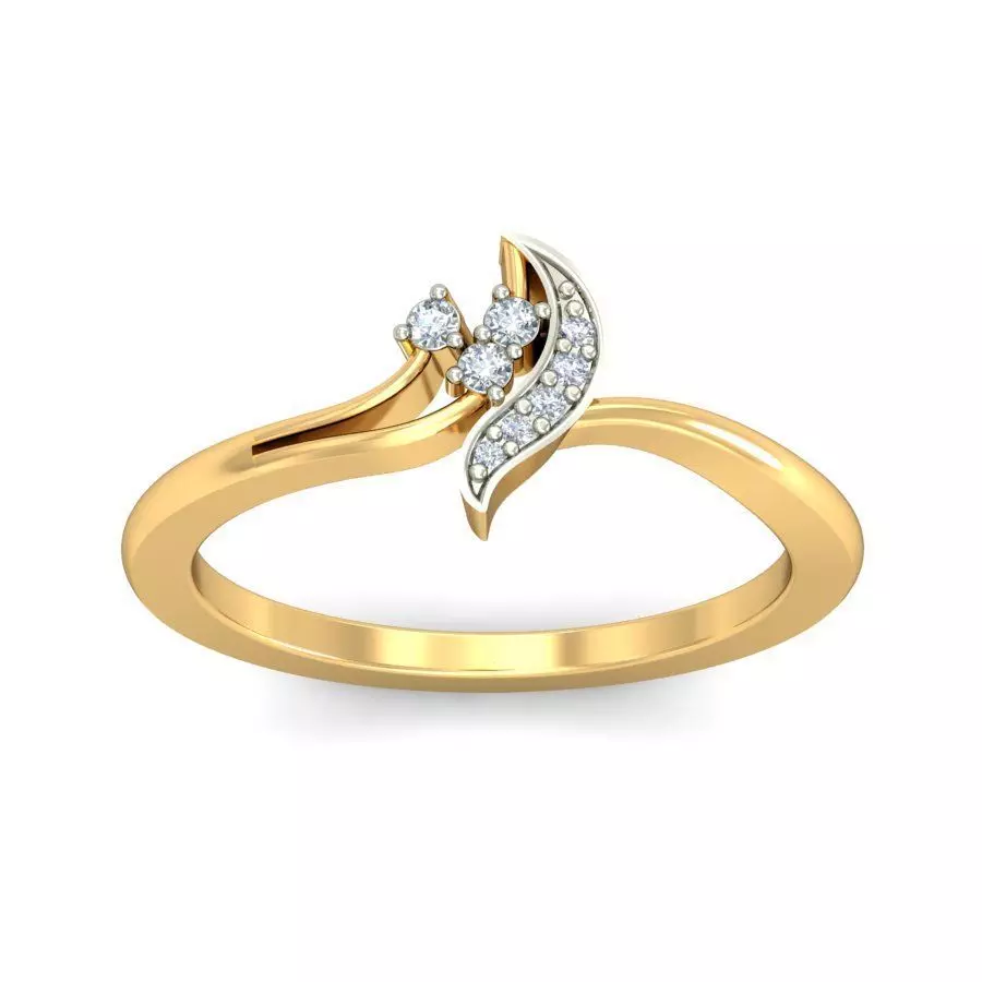 Elegant Gold Diamond Ring for Women 3D print model_0
