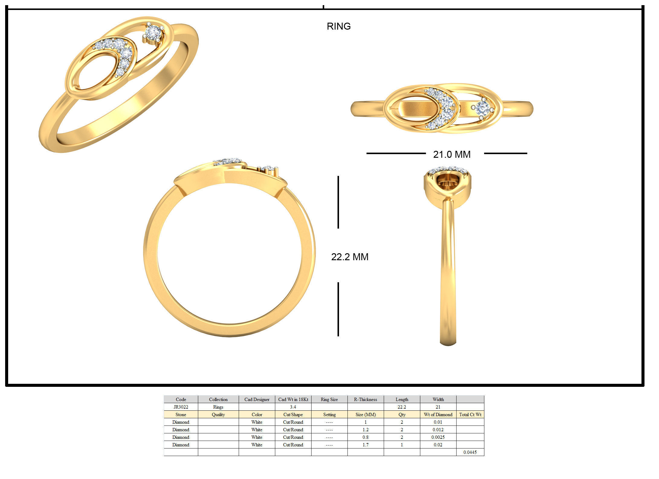Elegant Gold Diamond Ring for Special Occasions 3D print model_5