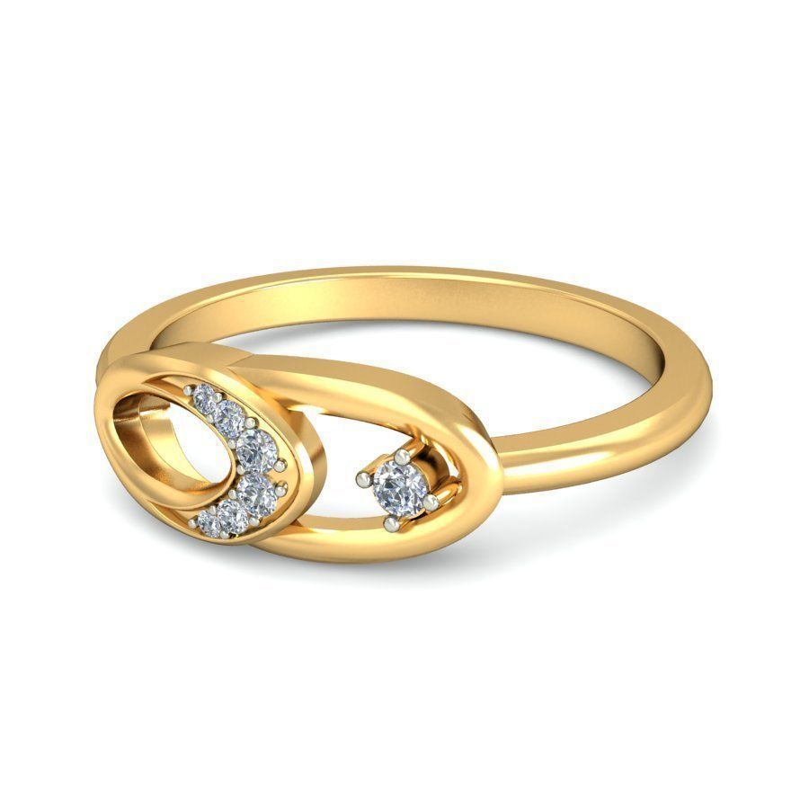 Elegant Gold Diamond Ring for Special Occasions 3D print model_4