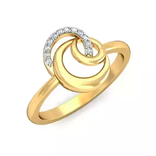 Gold Knot Ring Adorned with Diamonds