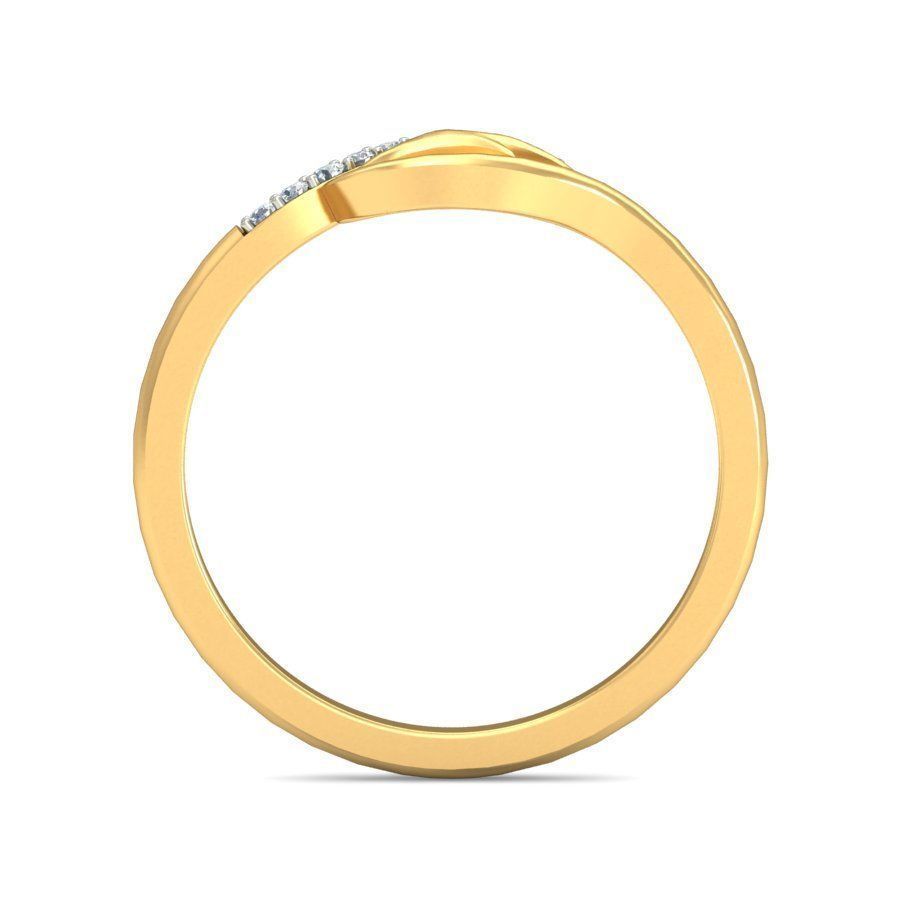 Elegant Gold Diamond Twist Ring 3D print model_1