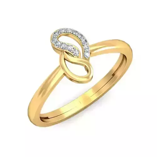 Golden Ring with Diamond Accent