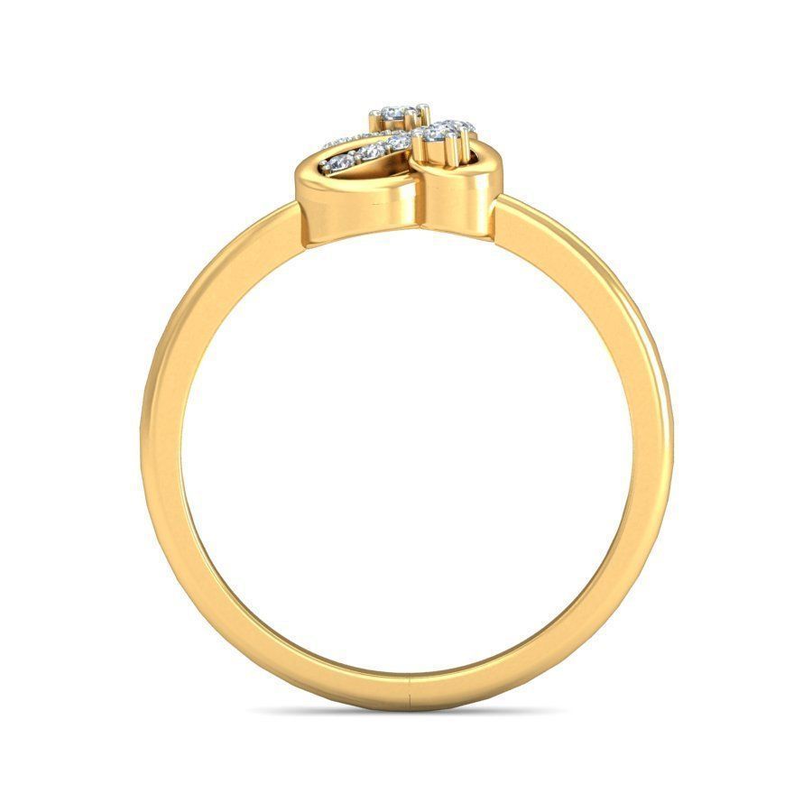 Elegant Gold Ring with Diamond Accents 3D print model_1