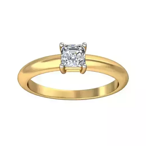 Elegant Gold Engagement Ring with Solitaire Diamond 3D print model