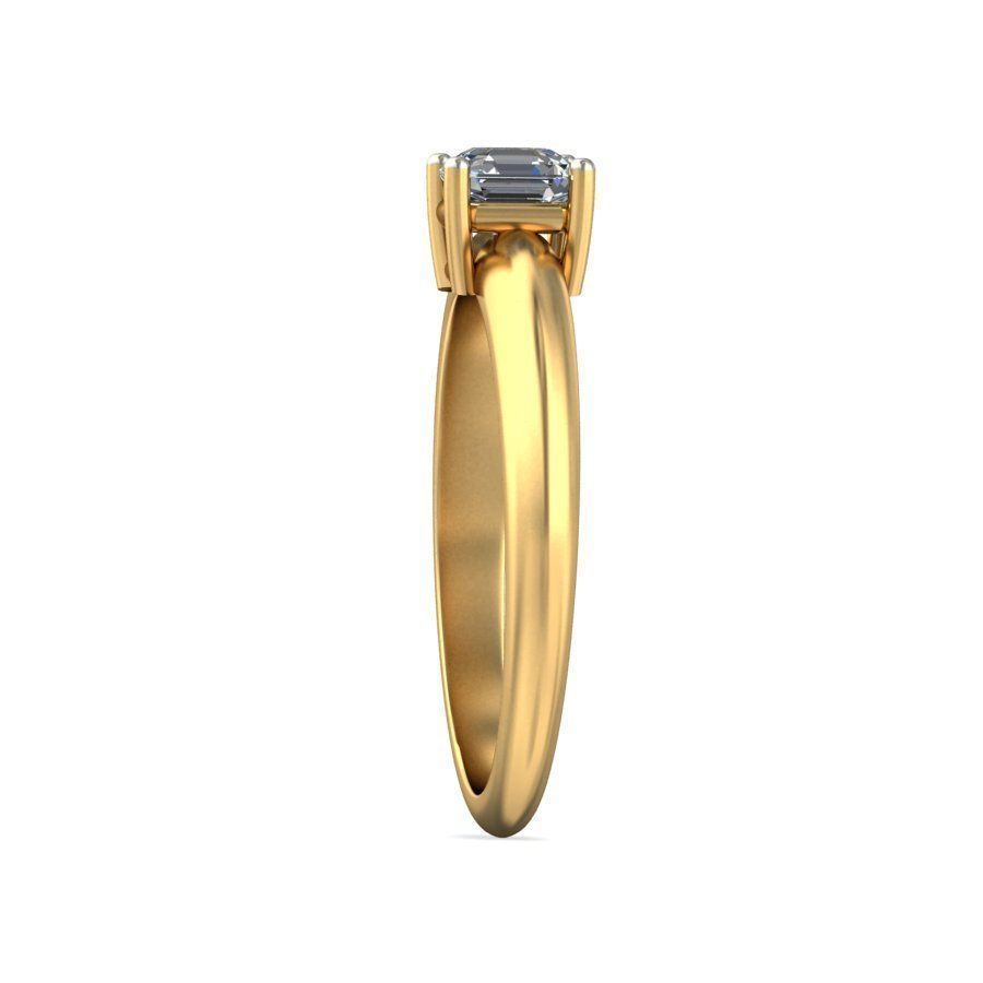 Elegant Gold Engagement Ring with Solitaire Diamond 3D print model_3