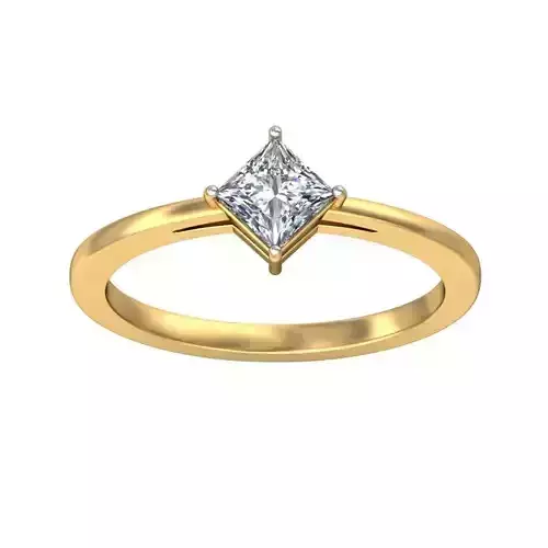 Princess Cut Lab Diamond Engagement Ring 3D print model