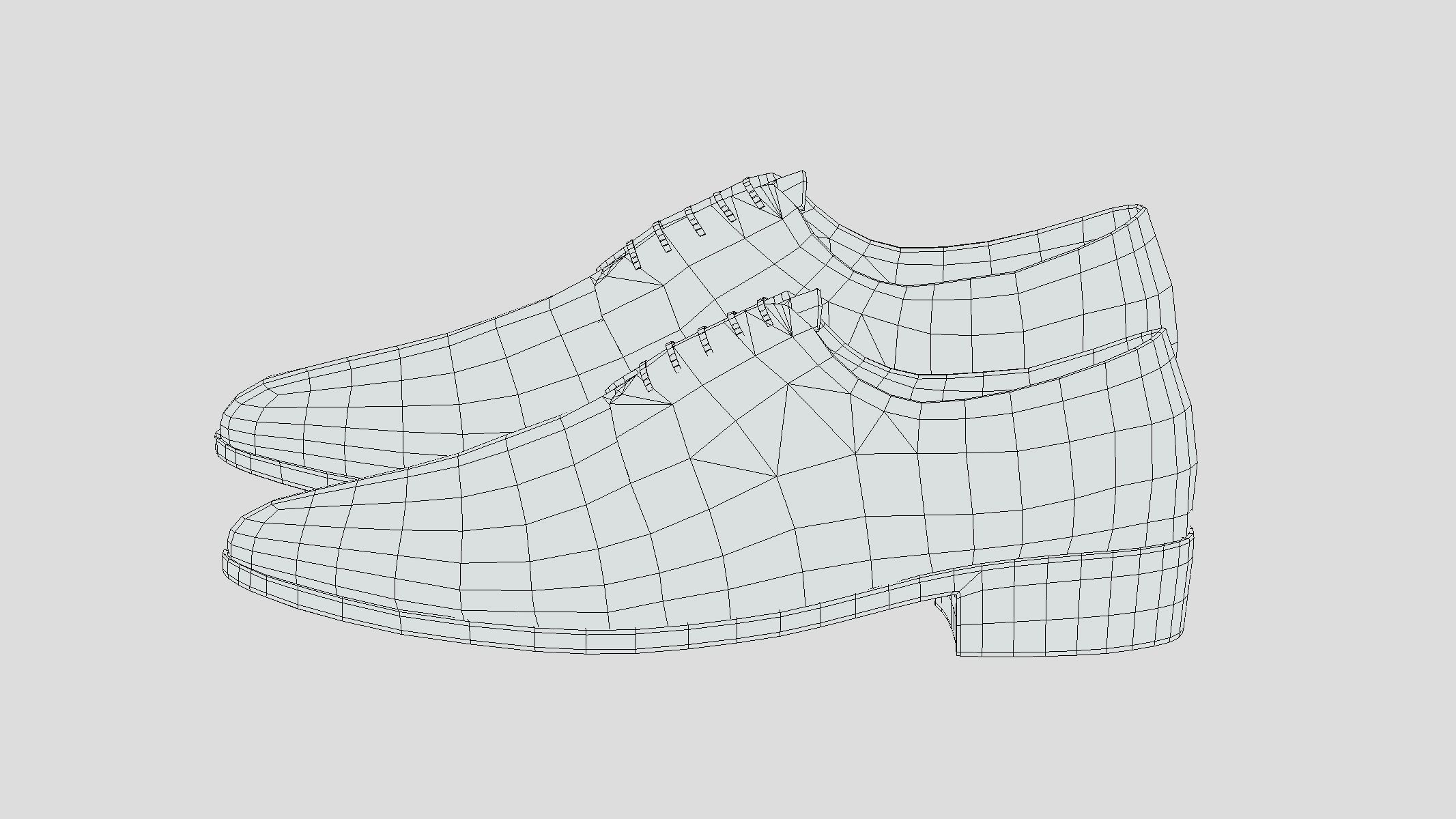 Plain Toe Bluchers Low Poly Low-poly 3D model_5