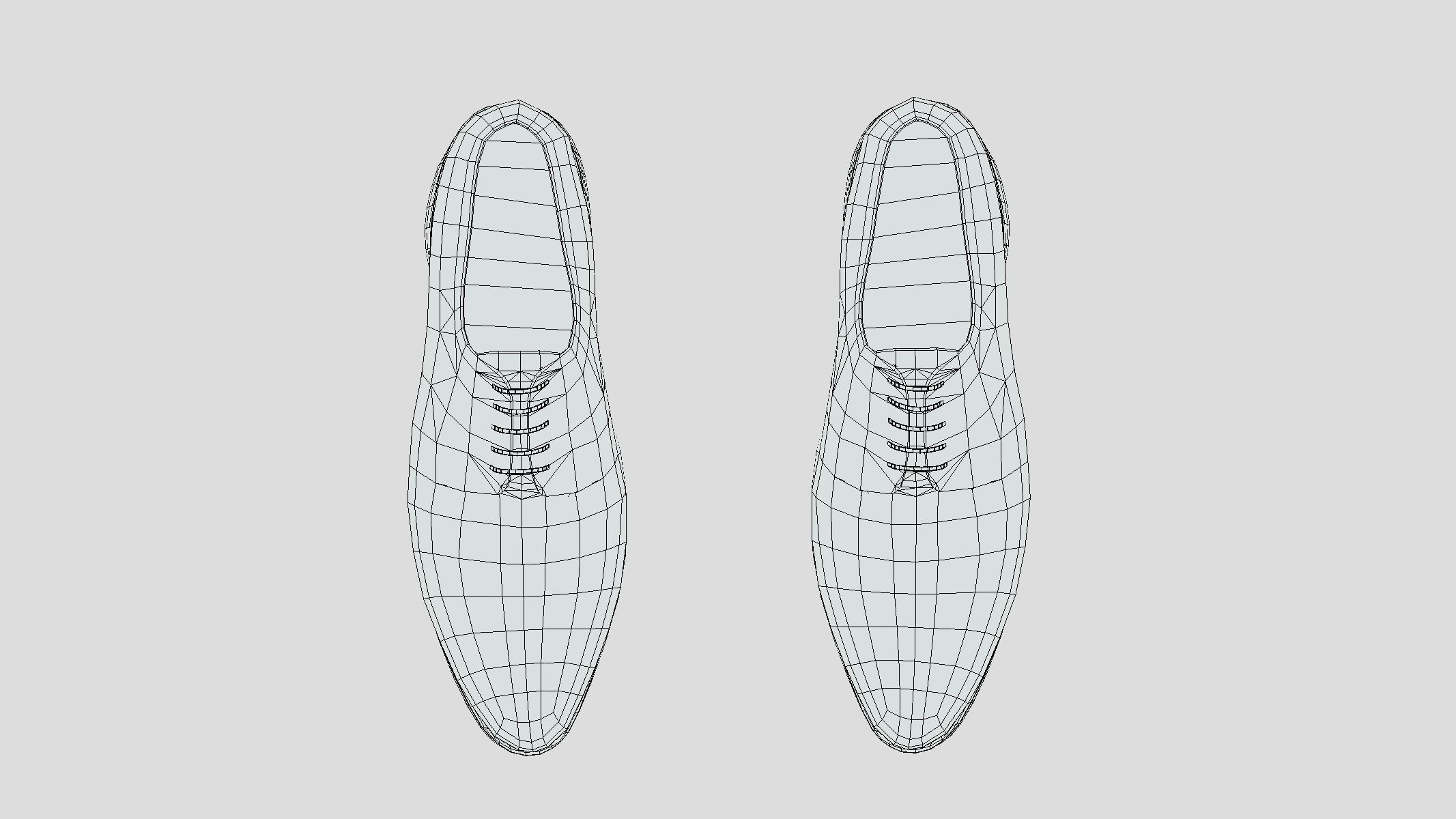 Plain Toe Bluchers Low Poly Low-poly 3D model_8