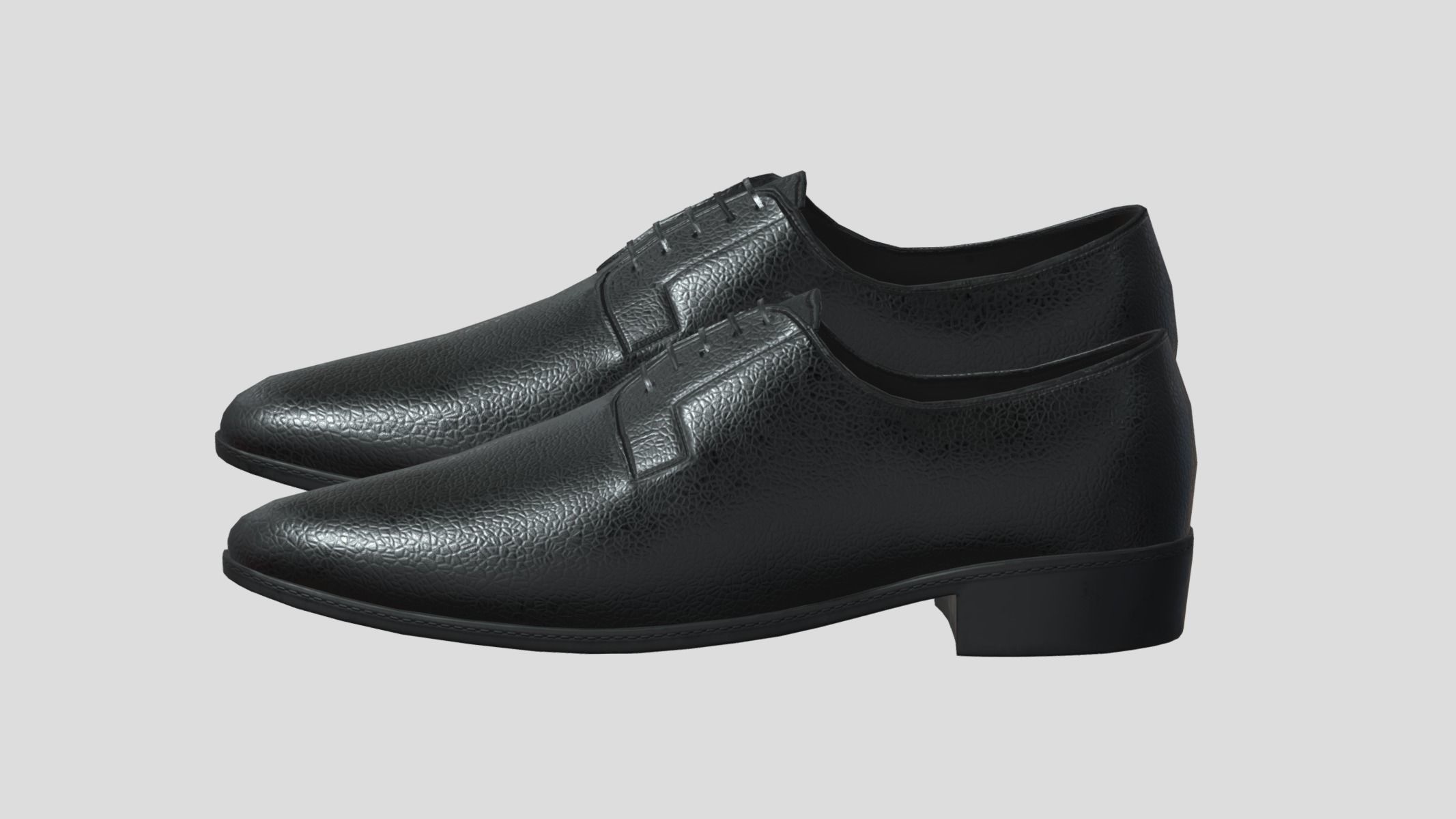 Plain Toe Bluchers Low Poly Low-poly 3D model_4