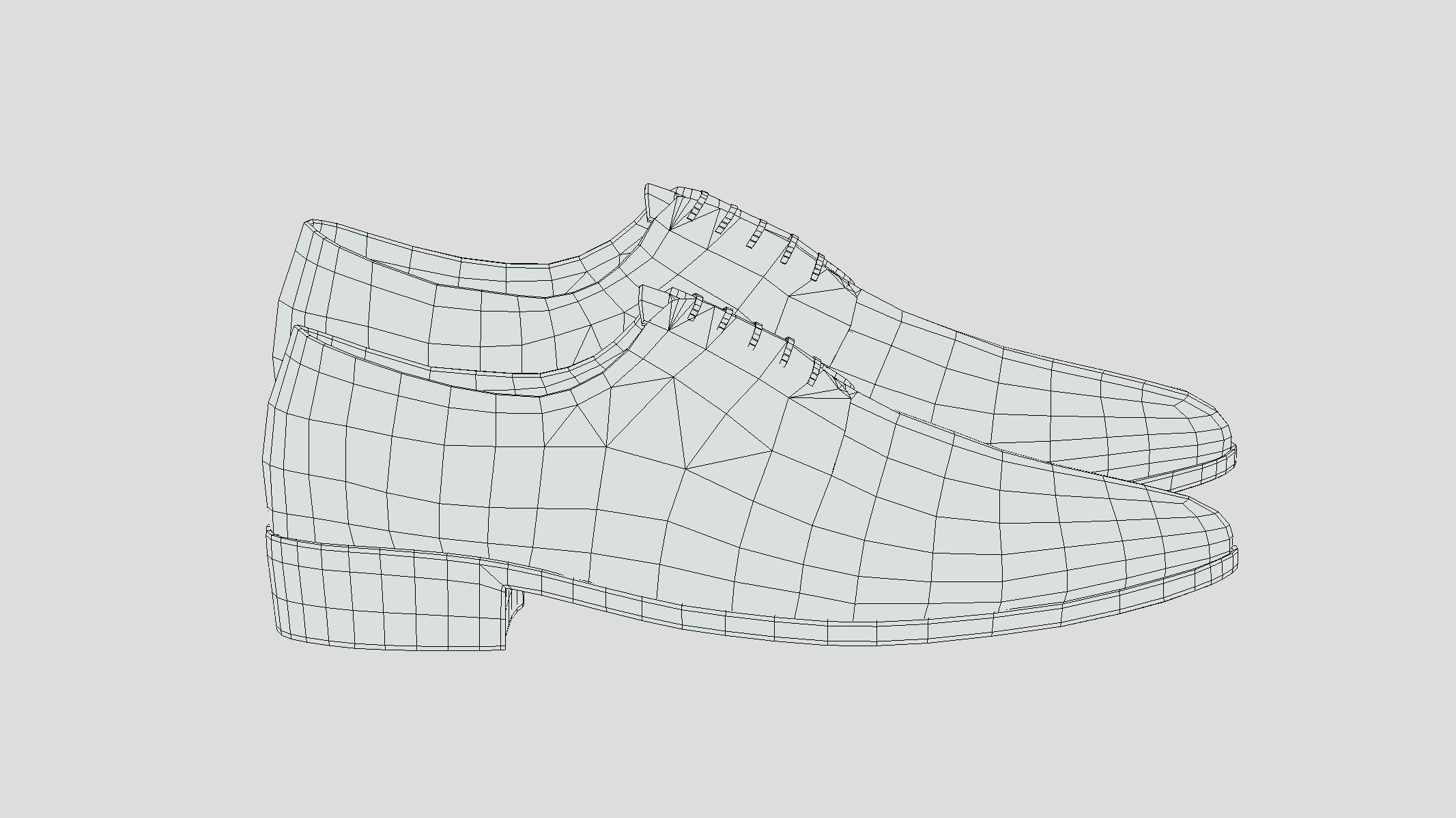 Plain Toe Bluchers Low Poly Low-poly 3D model_1