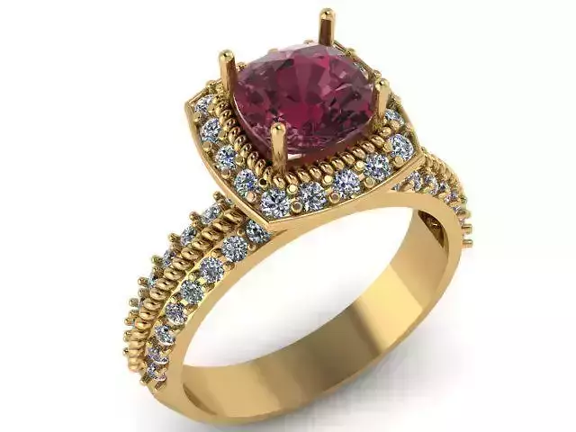 FIligree Wedding Diamond Ring 3d Printable Model