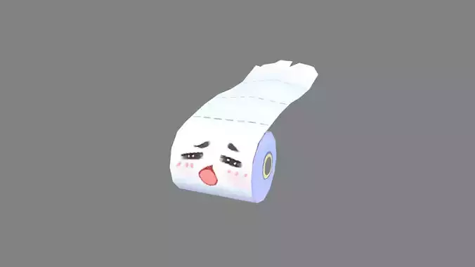 Cartoon toilet paper monster - roll paper mascot