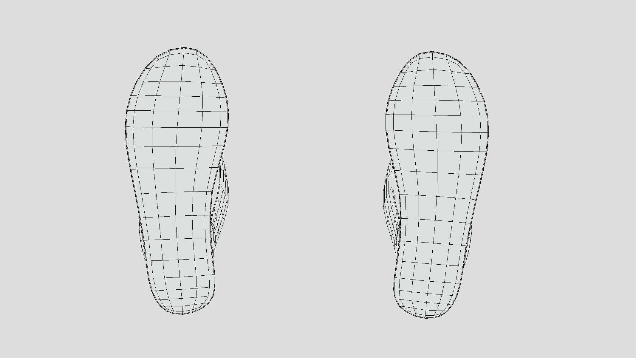 Sandals Low Poly Low-poly 3D model_11
