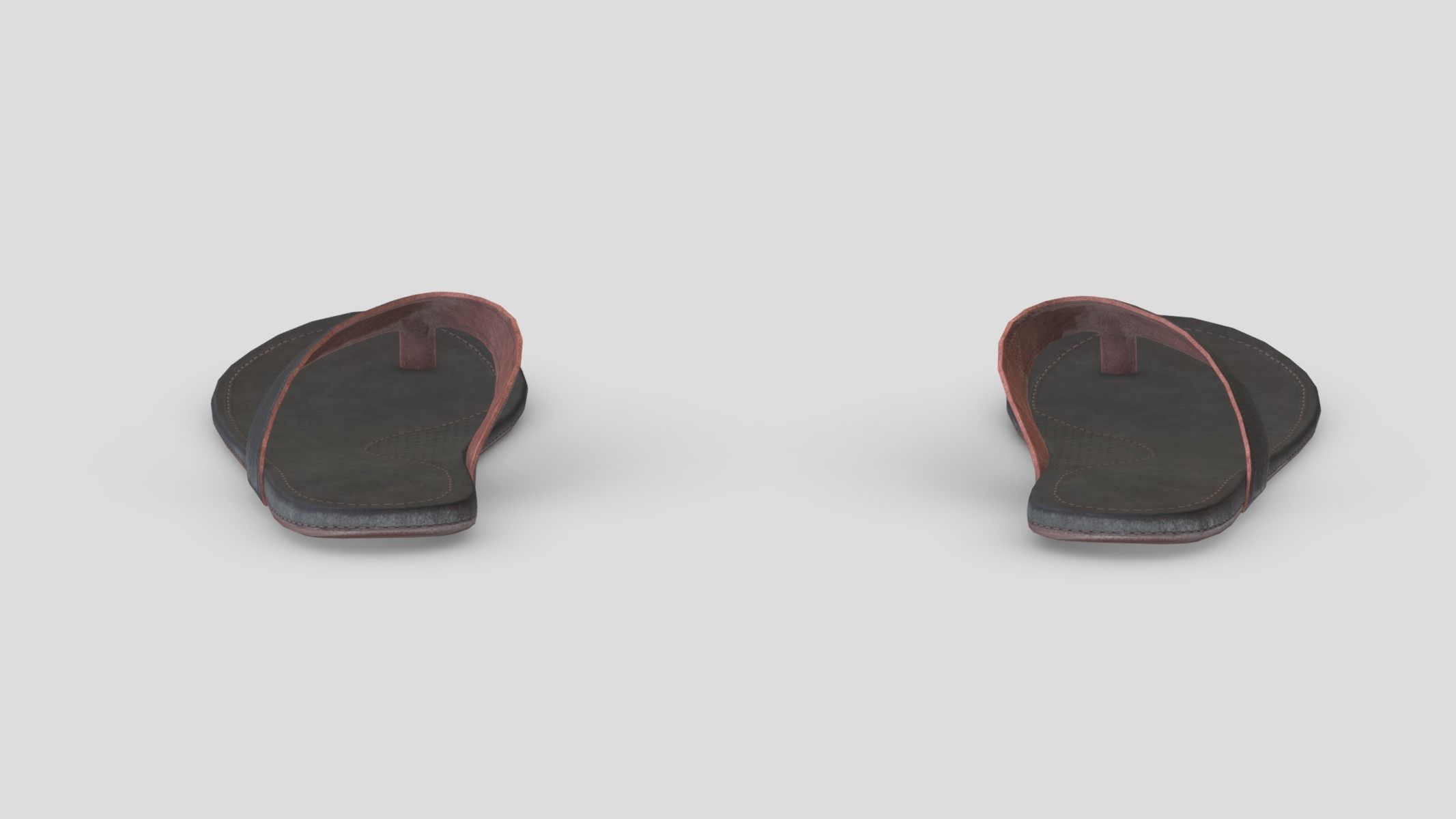 Sandals Low Poly Low-poly 3D model_6