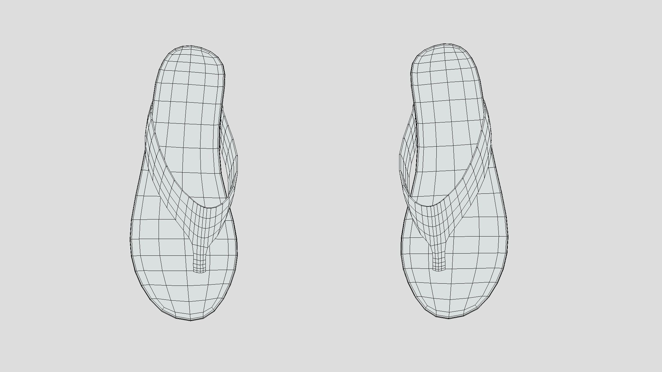 Sandals Low Poly Low-poly 3D model_9