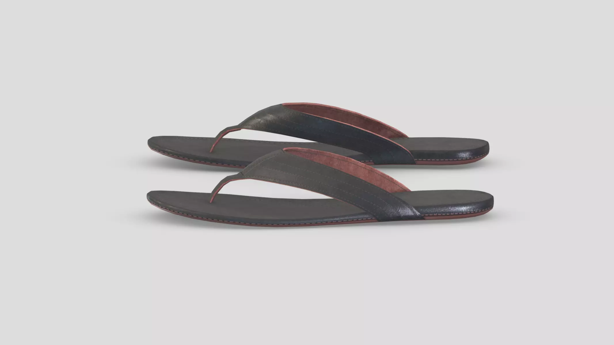 Sandals Low Poly Low-poly 3D model_0