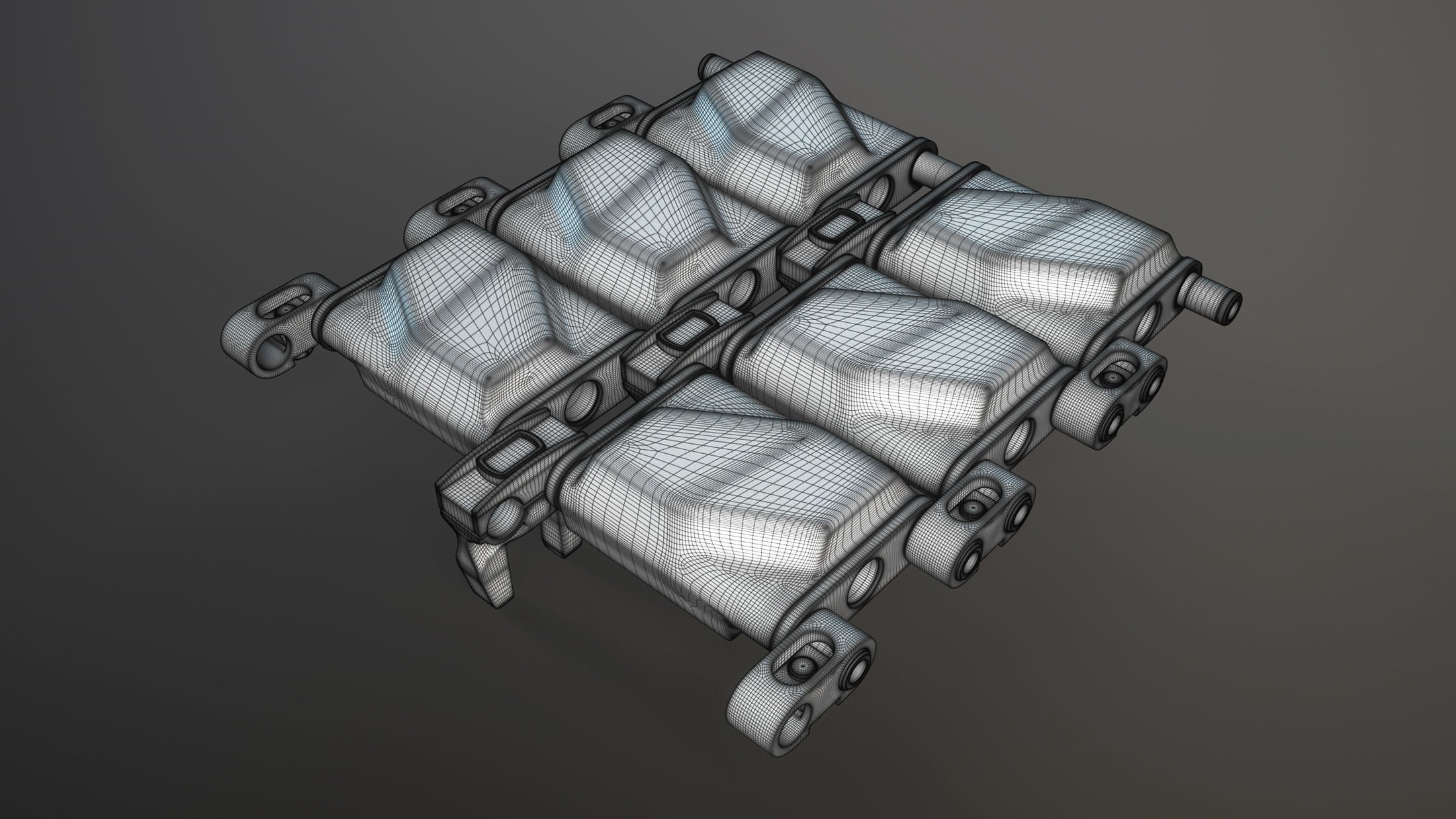 T156 Tracks M1 Abrams Tank Low-poly 3D model_5