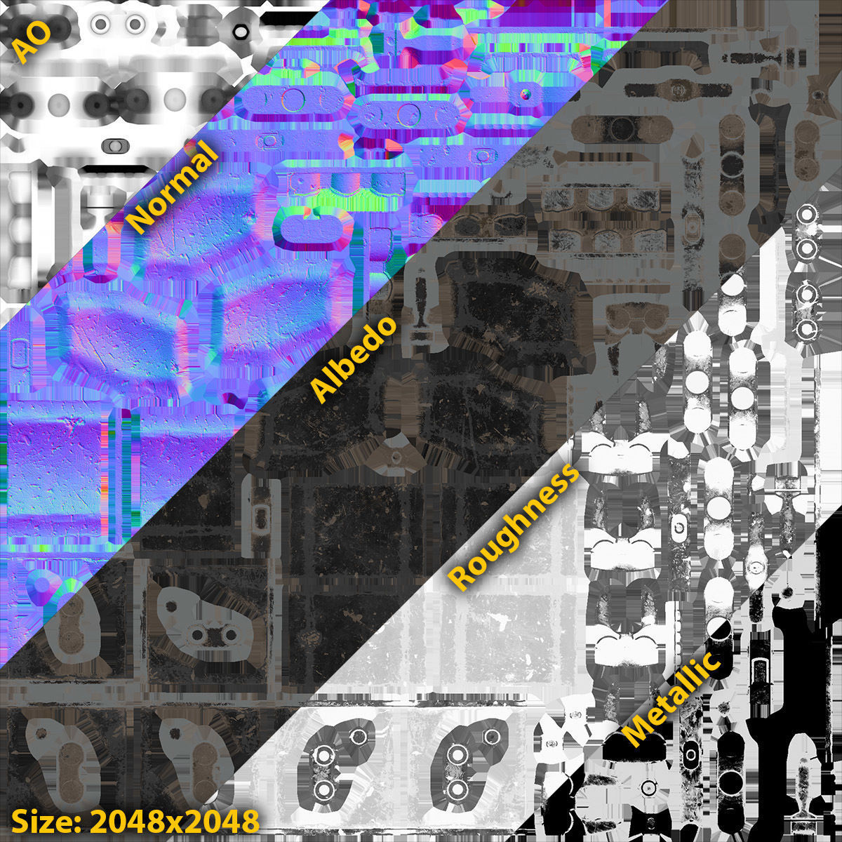 T156 Tracks M1 Abrams Tank Low-poly 3D model_7