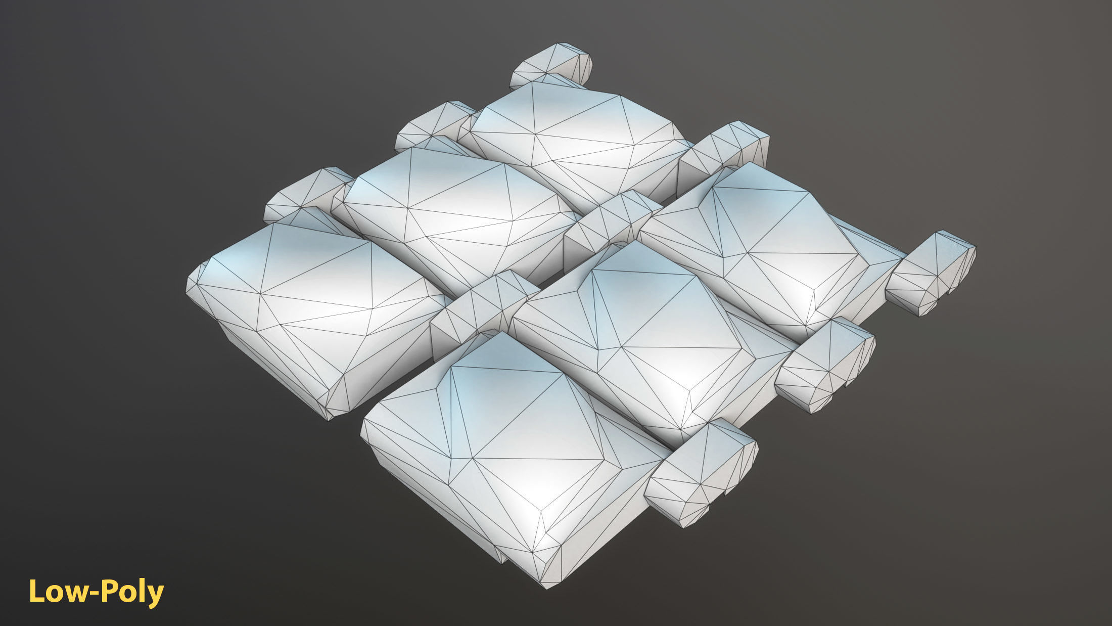 T156 Tracks M1 Abrams Tank Low-poly 3D model_6