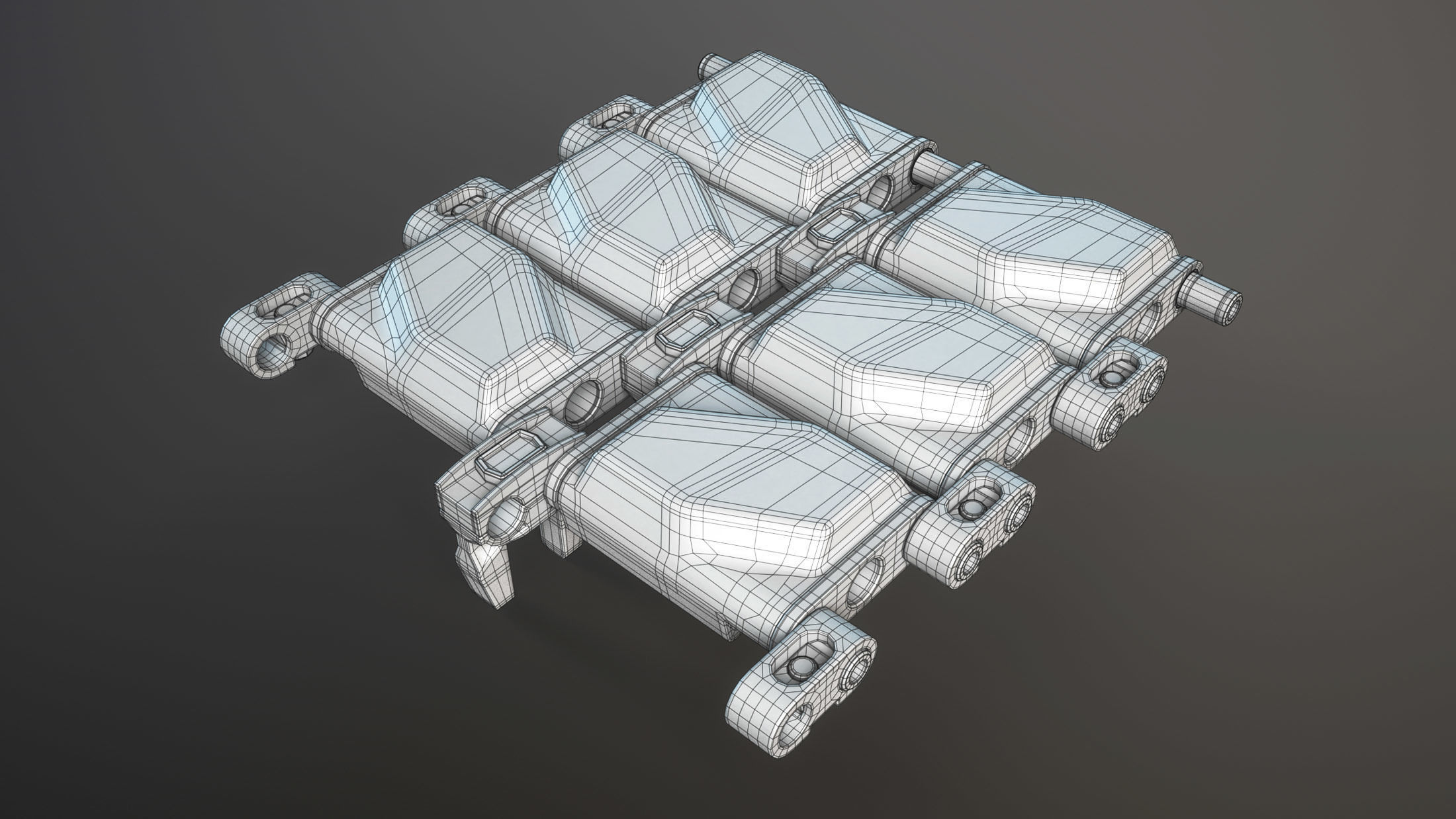 T156 Tracks M1 Abrams Tank Low-poly 3D model_4