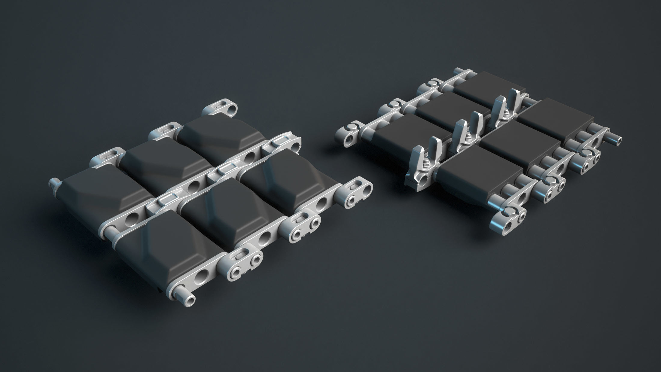 T156 Tracks M1 Abrams Tank Low-poly 3D model_2