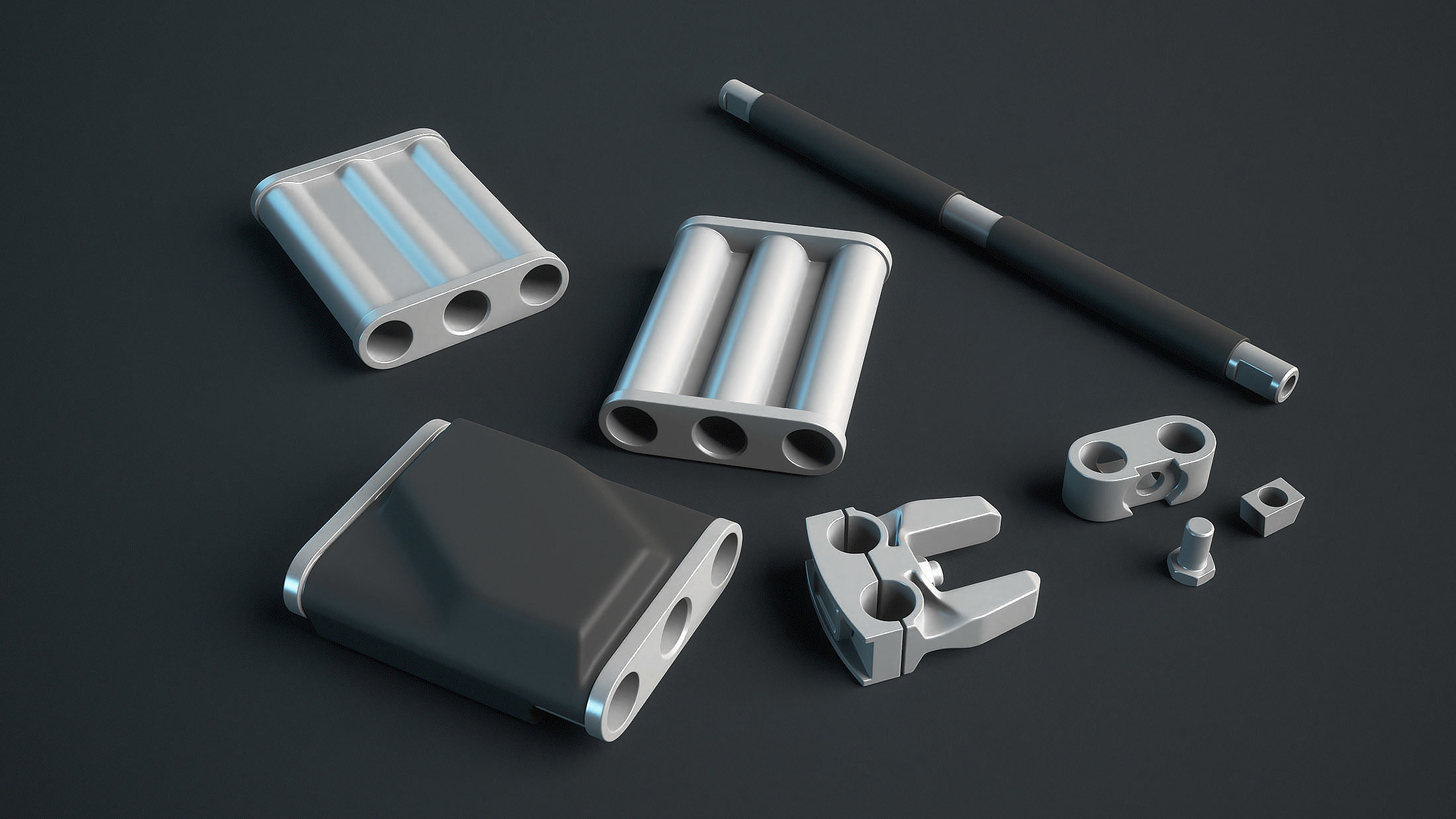 T156 Tracks M1 Abrams Tank Low-poly 3D model_3