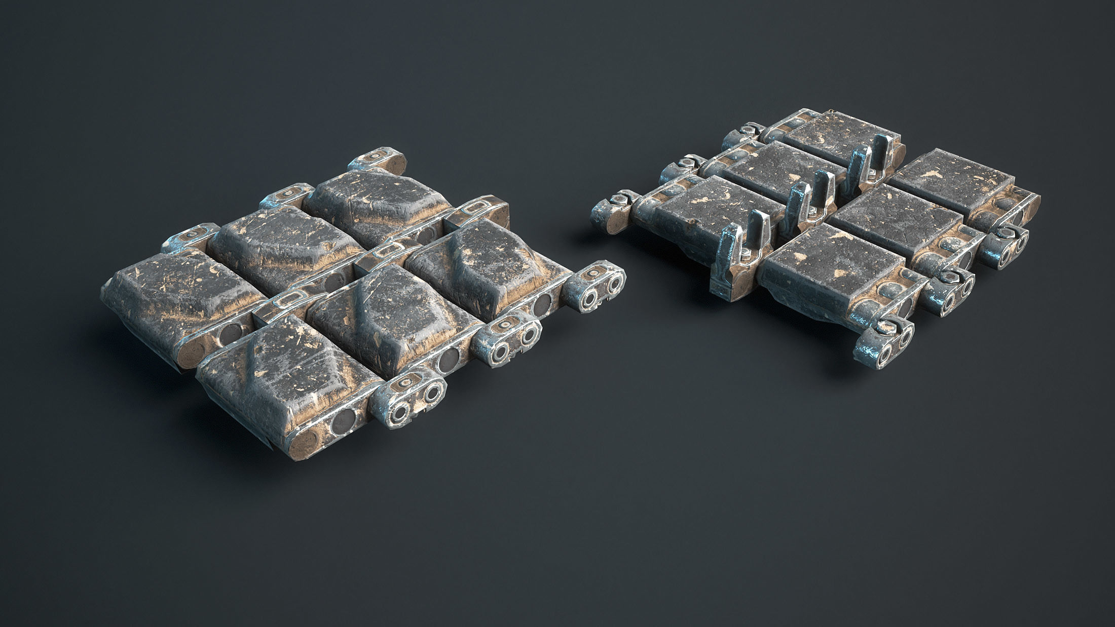 T156 Tracks M1 Abrams Tank Low-poly 3D model_1