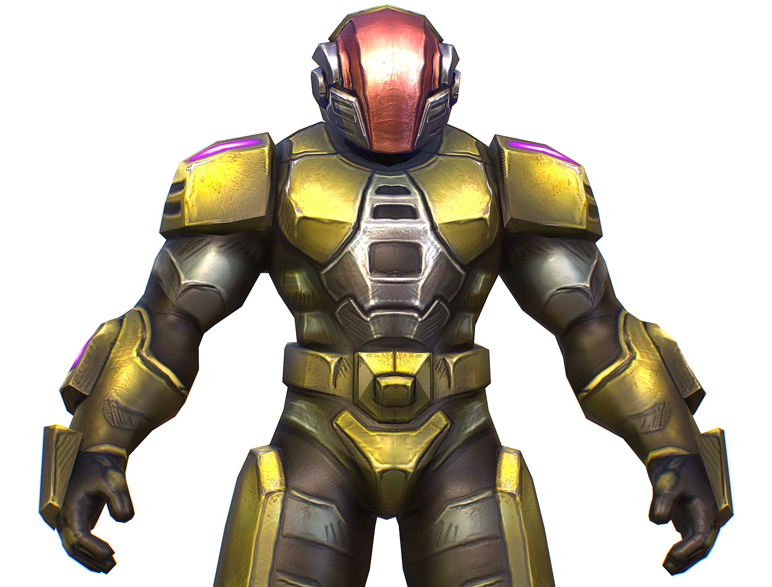 Sci-Fi Man Cyborg male Drone Trooper Soldier Low-poly 3D model_20