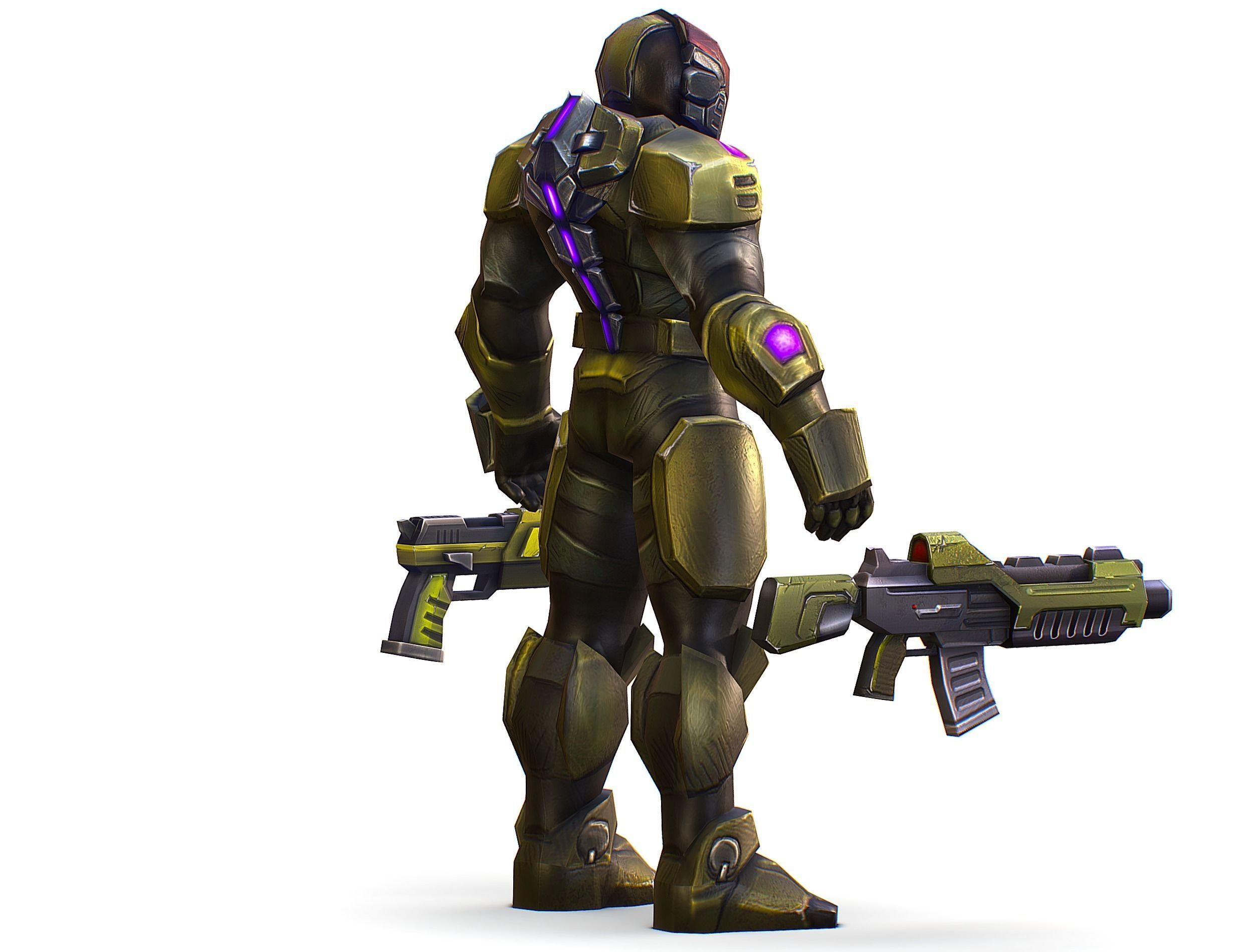 Sci-Fi Man Cyborg male Drone Trooper Soldier Low-poly 3D model_7