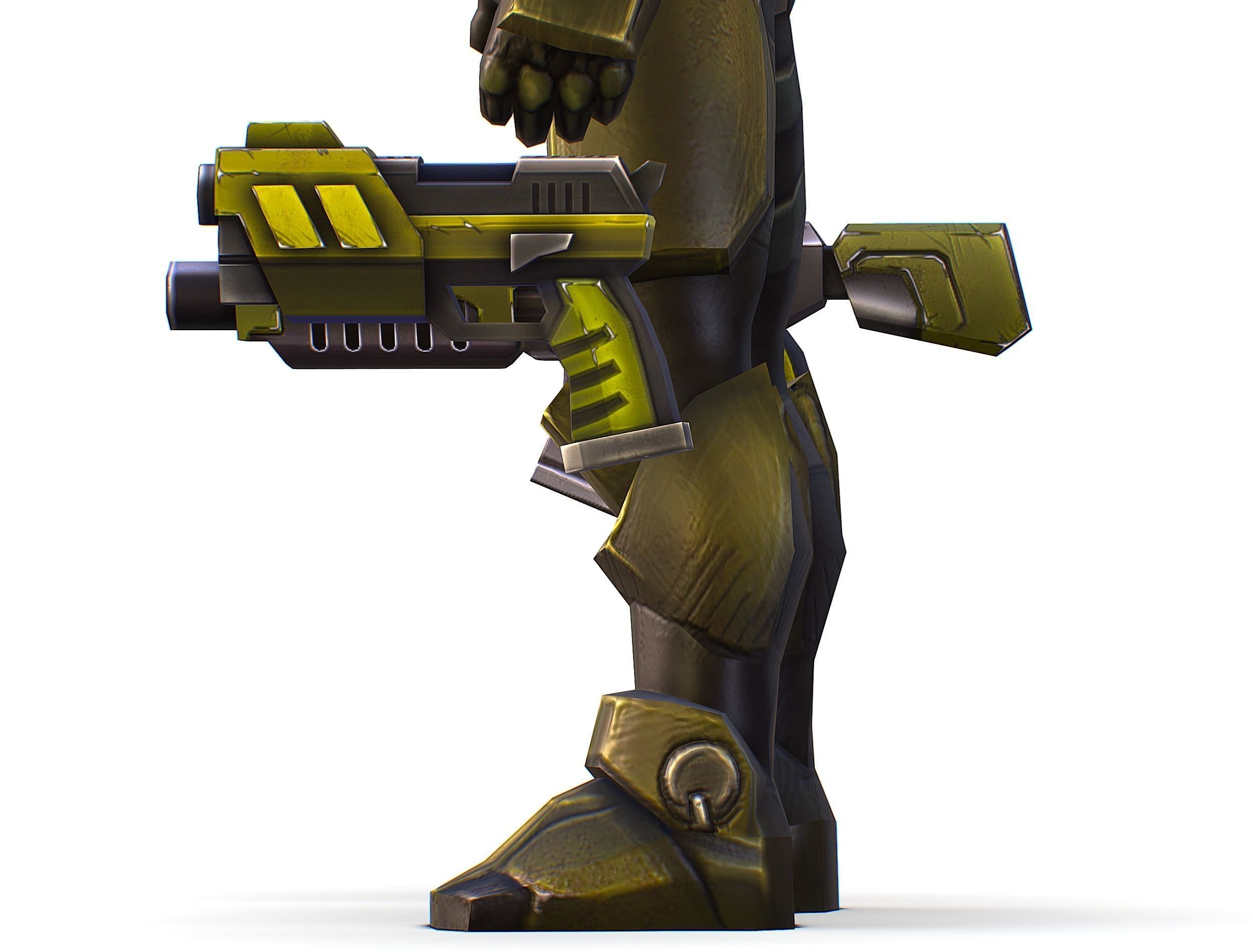 Sci-Fi Man Cyborg male Drone Trooper Soldier Low-poly 3D model_31