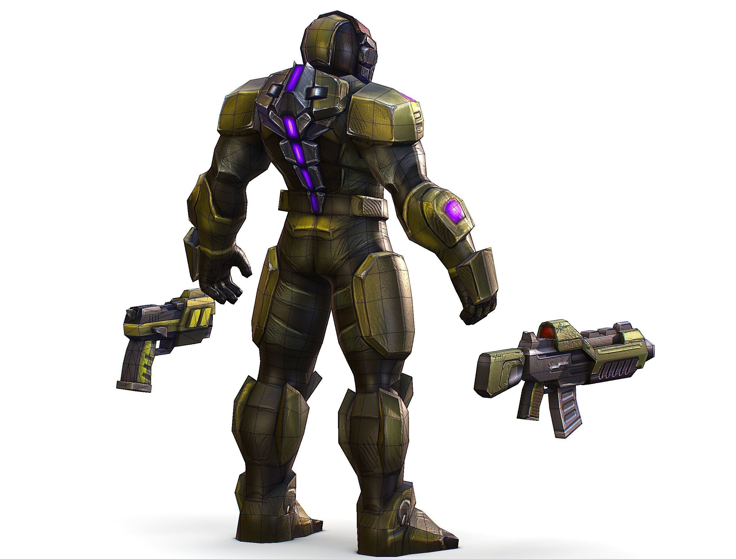 Sci-Fi Man Cyborg male Drone Trooper Soldier Low-poly 3D model_53