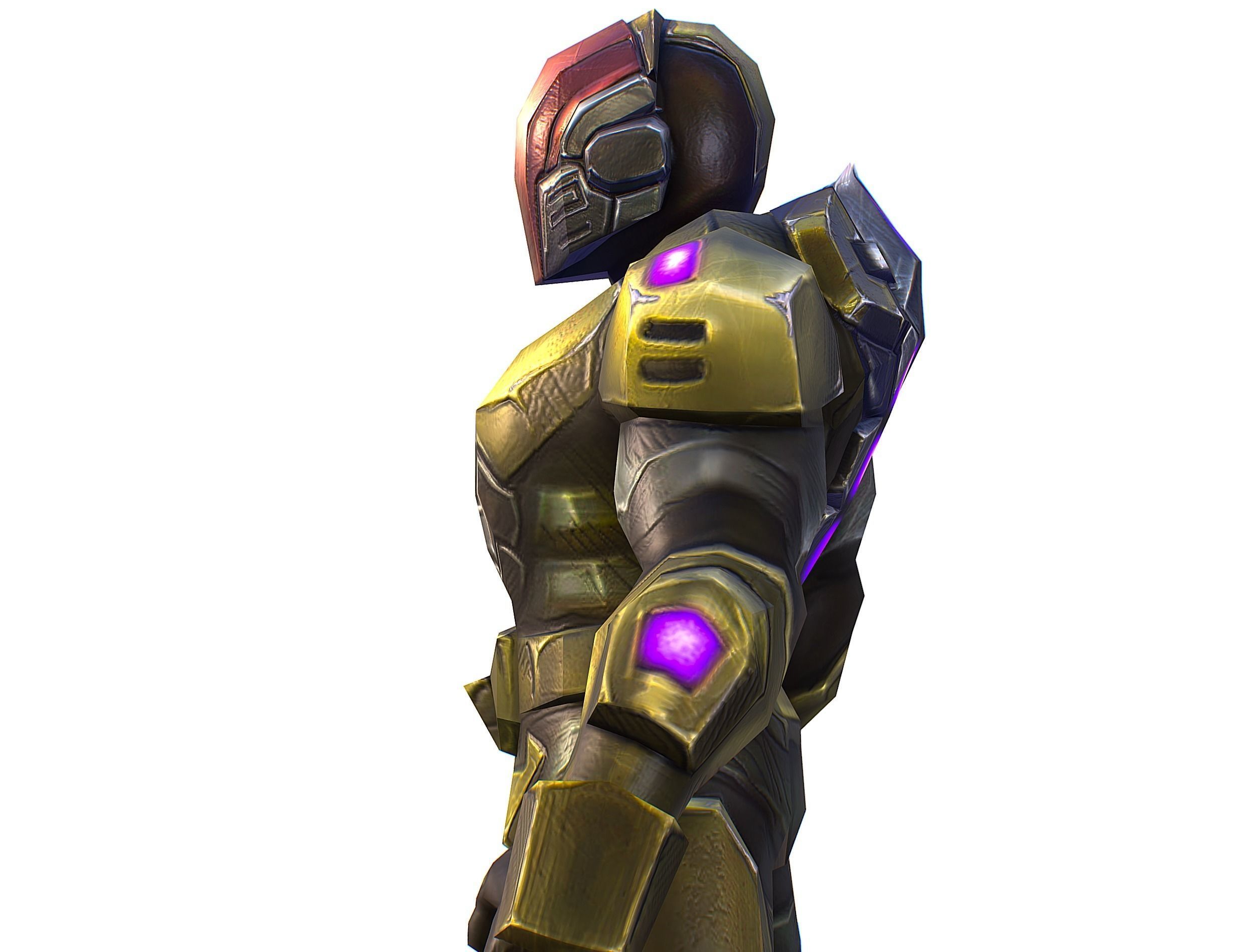 Sci-Fi Man Cyborg male Drone Trooper Soldier Low-poly 3D model_29