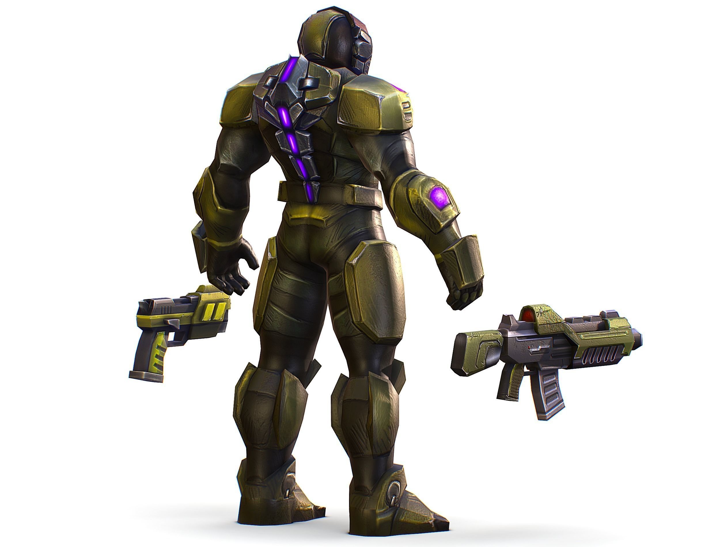 Sci-Fi Man Cyborg male Drone Trooper Soldier Low-poly 3D model_8