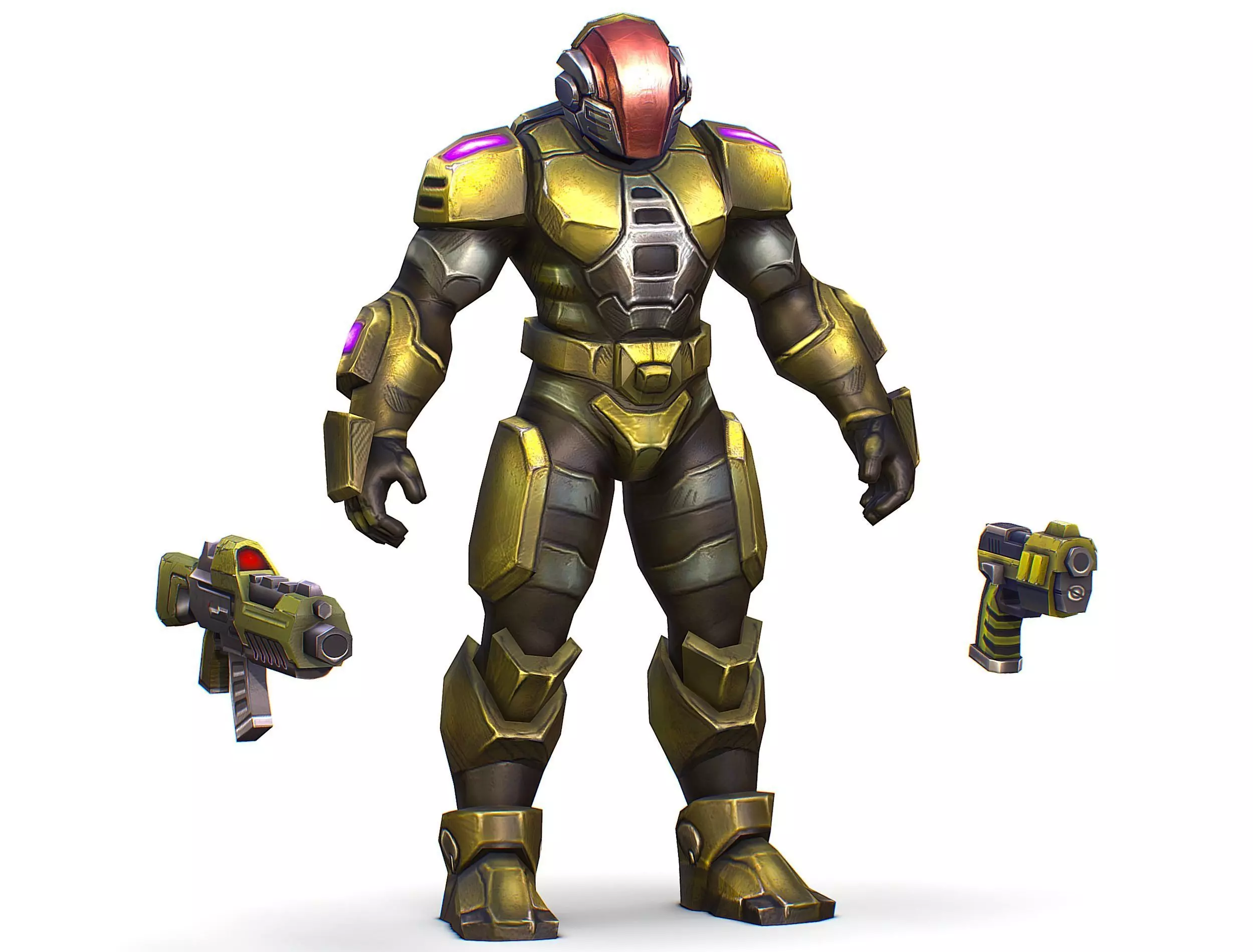 Sci-Fi Man Cyborg male Drone Trooper Soldier Low-poly 3D model_0