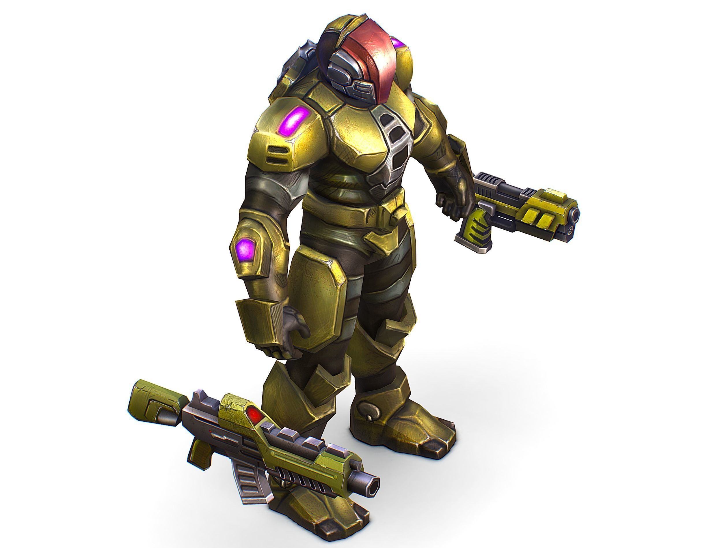 Sci-Fi Man Cyborg male Drone Trooper Soldier Low-poly 3D model_34