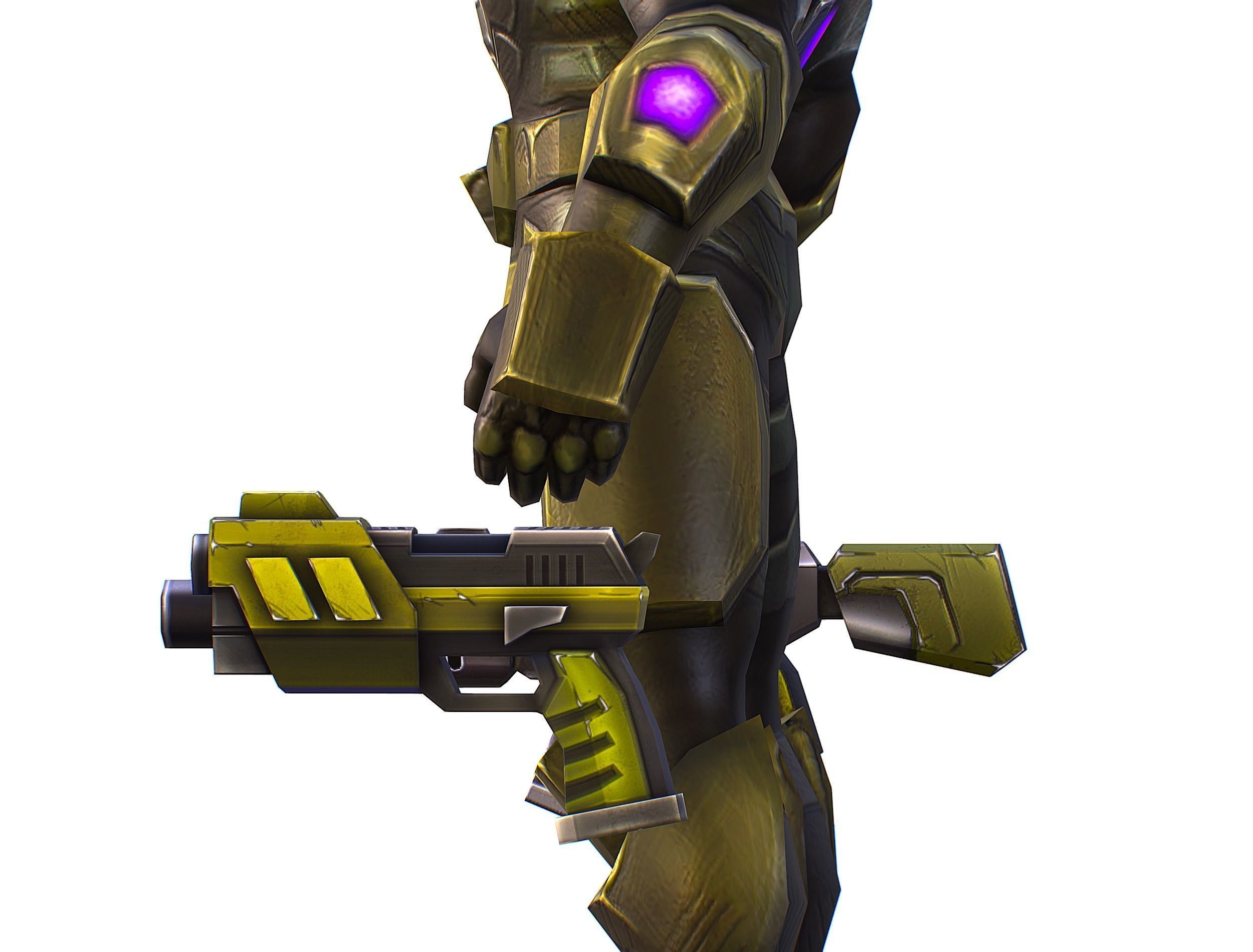 Sci-Fi Man Cyborg male Drone Trooper Soldier Low-poly 3D model_30