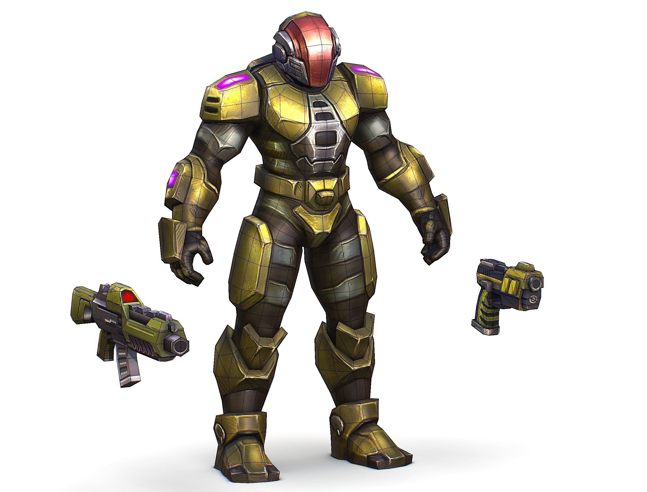 Sci-Fi Man Cyborg male Drone Trooper Soldier Low-poly 3D model_51