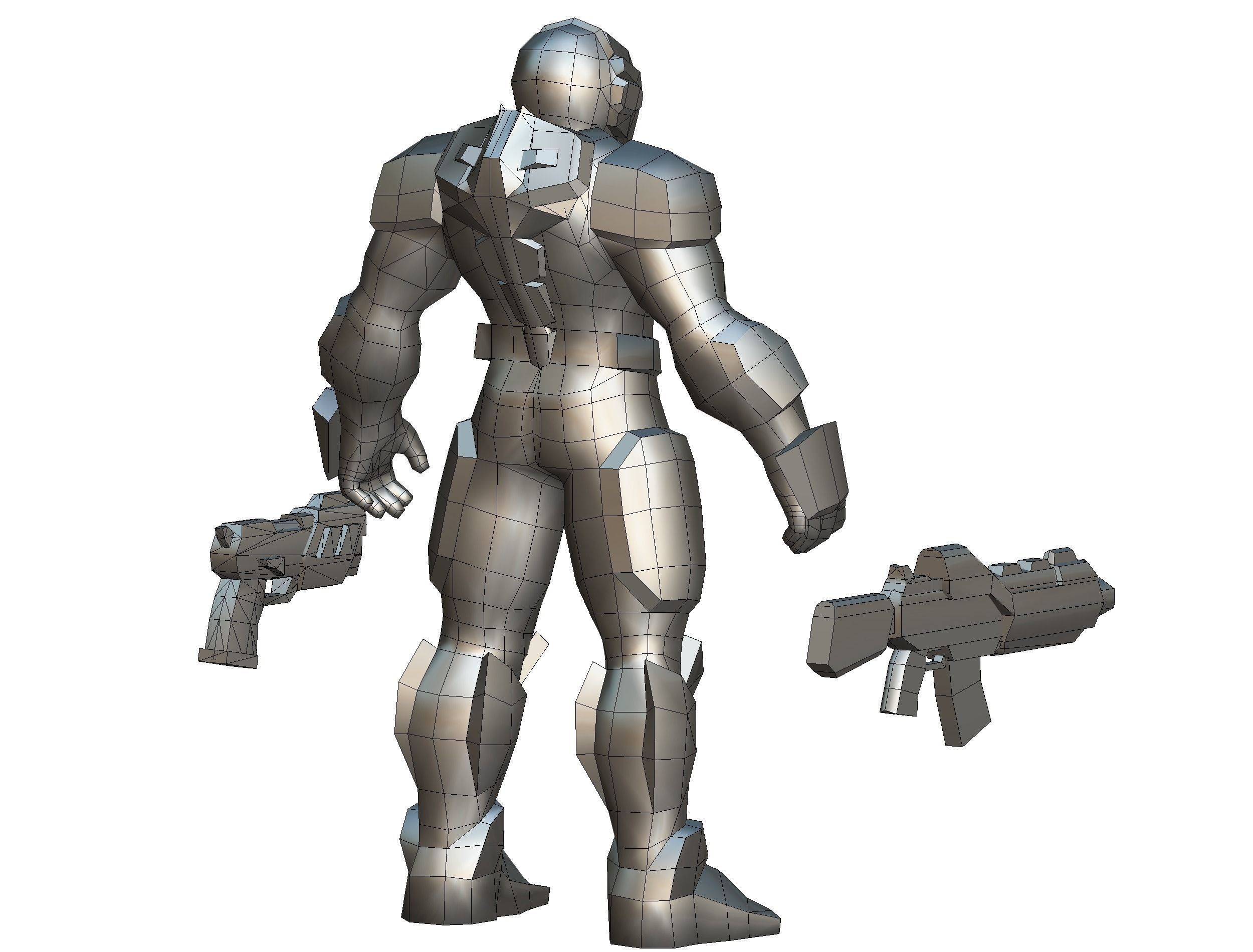 Sci-Fi Man Cyborg male Drone Trooper Soldier Low-poly 3D model_54