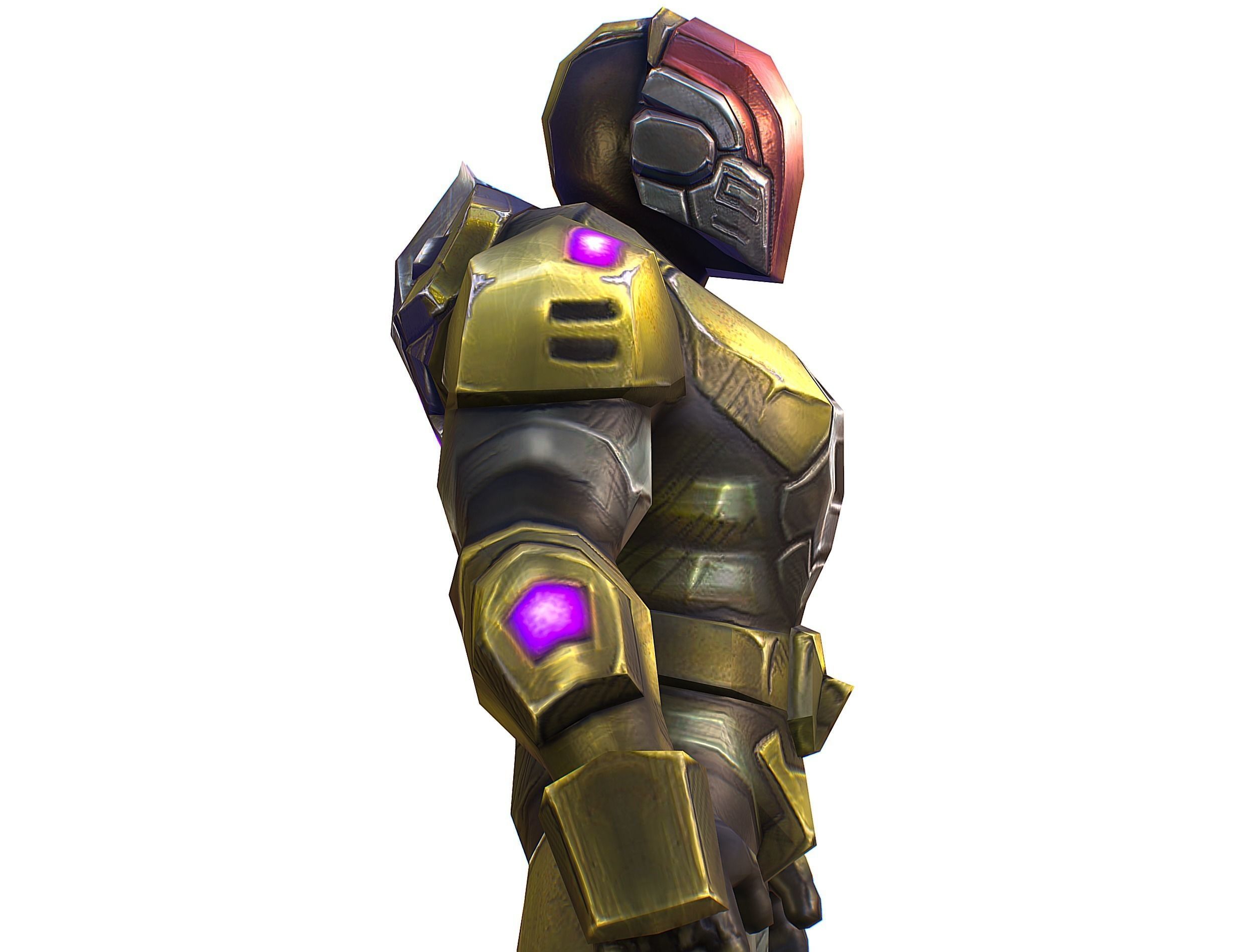 Sci-Fi Man Cyborg male Drone Trooper Soldier Low-poly 3D model_26