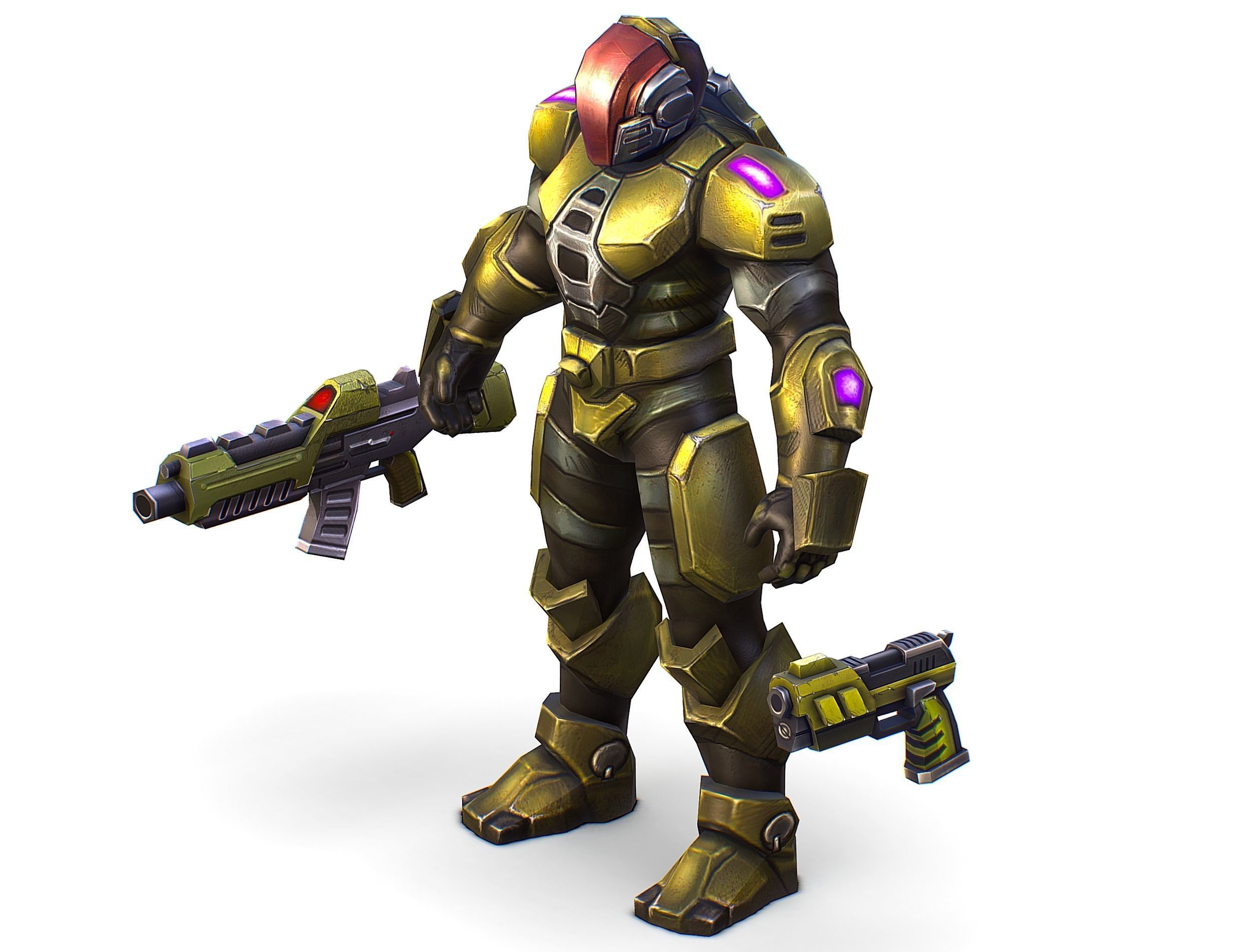 Sci-Fi Man Cyborg male Drone Trooper Soldier Low-poly 3D model_32