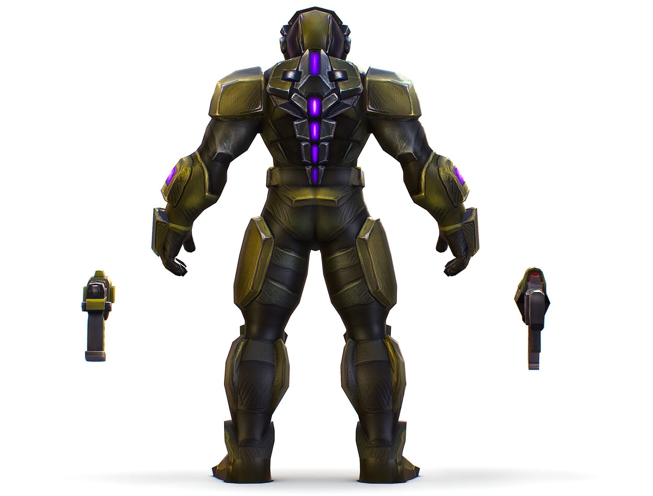 Sci-Fi Man Cyborg male Drone Trooper Soldier Low-poly 3D model_10